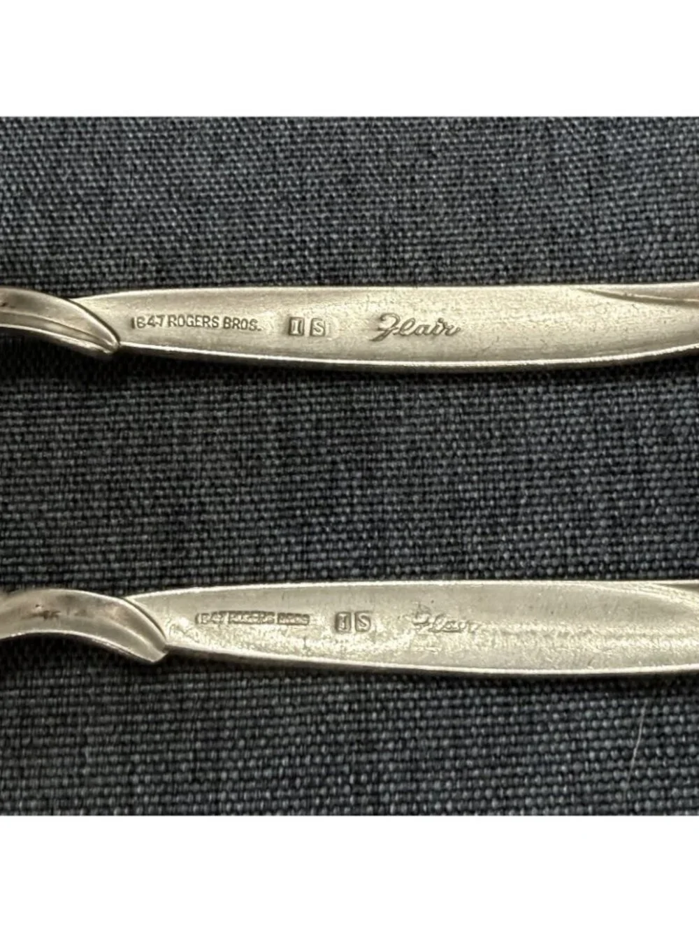 3 Teaspoons 1 Soup International Silver 1847 Rogers Bros FLAIR Silverplate 1956